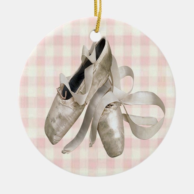 Ballerina Shoes Ceramic Ornament (Front)