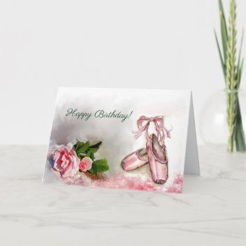 Ballerina Shoes Custom Birthday Greeting Card by Koobear at Zazzle