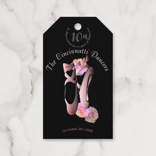 Ballerina Shoes Custom Event in Black Foil Gift Tags