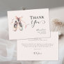 Ballerina Shoes Pink Gold Bow Chic Girl Shower Thank You Card