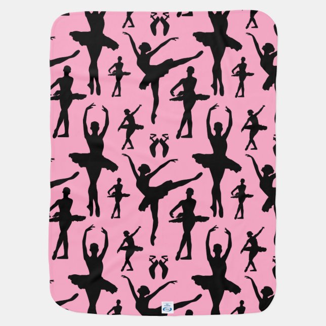 Ballerina Silhouette Baby Blanket (Back)