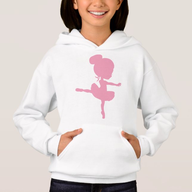 Ballerina Silhouette, Ballet Girl, Ballet Dance Hoodie (Front)
