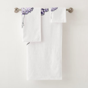 Ballerina Silhouette Bath Towel Set