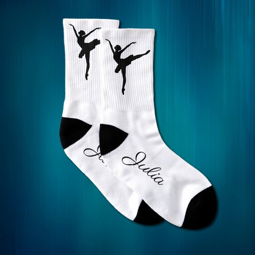 ballerina silhouette _black in white socks