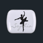 Ballerina Silhouette Candy Tin with Custom Name<br><div class="desc">Ballerina Silhouette Candy Tin with Custom Name</div>