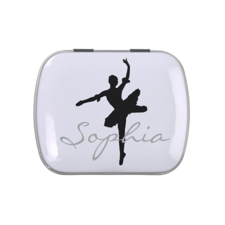 Ballerina Silhouette Candy Tin With Custom Name