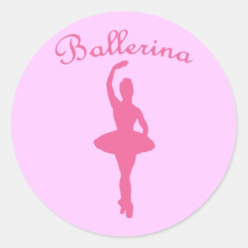 Ballerina Silhouette Classic Round Sticker