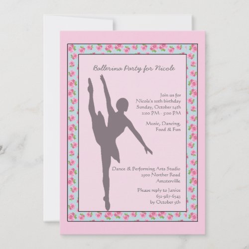 Ballerina Silhouette Invitation