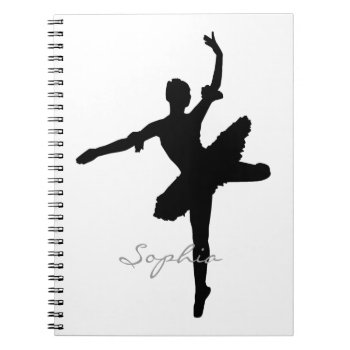 Ballerina Silhouette Notebook by LeSilhouette at Zazzle