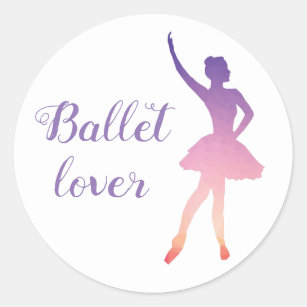 Ballerina silhouette,ombre colors, ballet lover classic round sticker