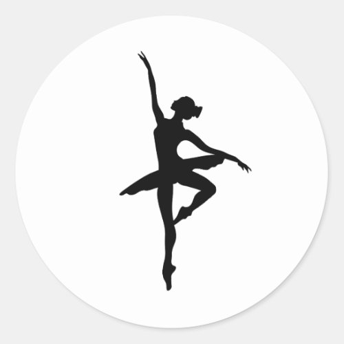 Ballerina silhouette outlines classic round sticker