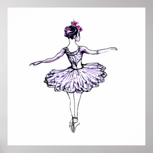 Ballerina Silhouette Poster
