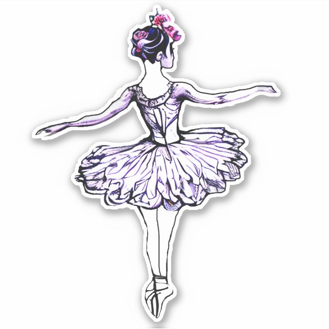 Ballerina Silhouette Sticker (Front)