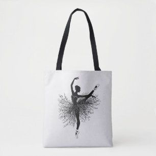 Ballerina Silhouette Tote Bag   Ballet Dancer Gift