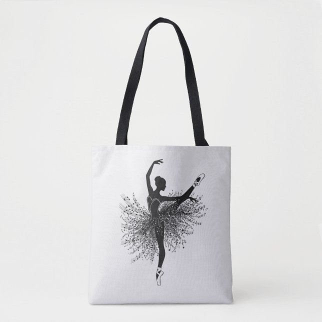 Ballerina Silhouette Tote Bag | Ballet Dancer Gift (Front)