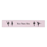 Ballerina silhouettes on pink polka dot - add name ruler
