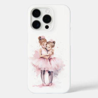 Ballerina Sisters Embracing Pink Tutu Hug Dance iPhone 16 Pro Case
