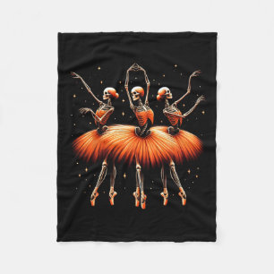 Ballerina Skeleton Dance Funny Halloween Ballet 1  Fleece Blanket