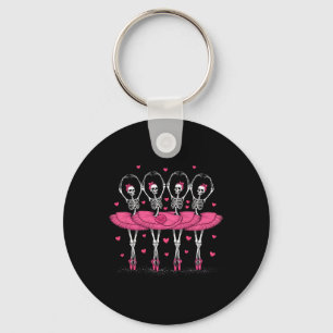 Ballerina Skeleton Dance Funny Halloween Ballet Keychain
