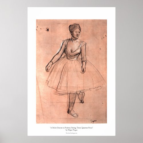 Ballerina sketch by Degas pretty ballet dancer art Poster