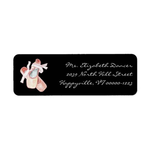 Ballerina Slippers Art Return Address Label