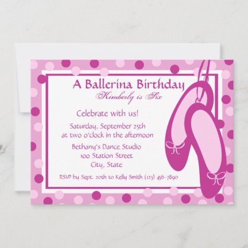 Ballerina Slippers/ Birthday Custom Invites
