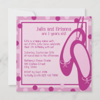 Ballerina Slippers/ Birthday Invitation