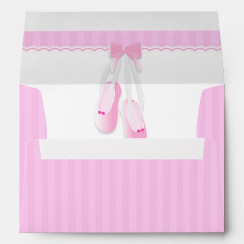 Ballerina Slippers Pink Ballet Party Envelopes