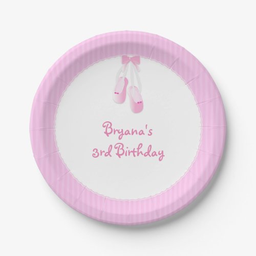 Ballerina Slippers Pink Ballet Party Plates