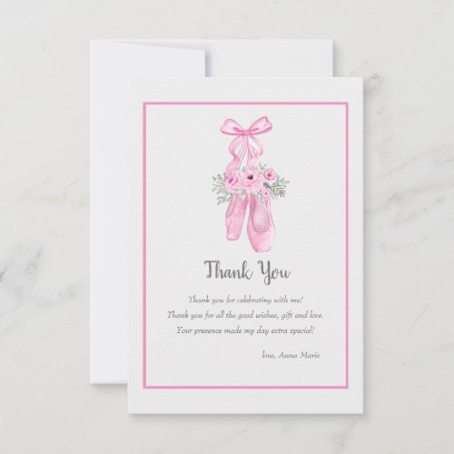 Ballerina Slippers Thank You Card