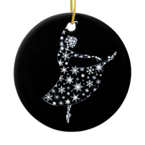 Ballerina Snowflake Ballet Costume Winter Dance Gi Ceramic Ornament