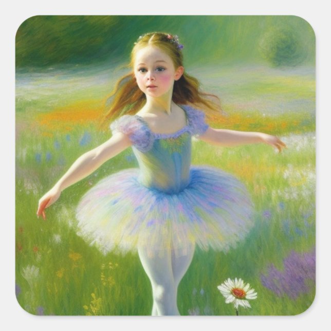 Ballerina  square sticker (Front)