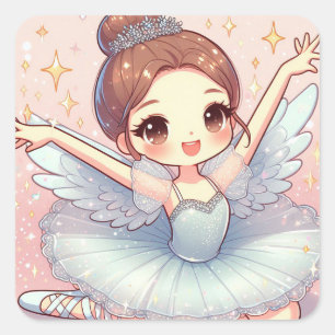 Ballerina square sticker