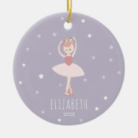 Ballerina Stars Purple Little Girl Christmas