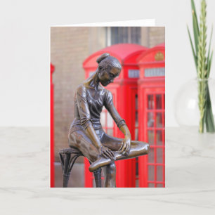 Ballerina Statue, Covent Garden London Greeting C Card