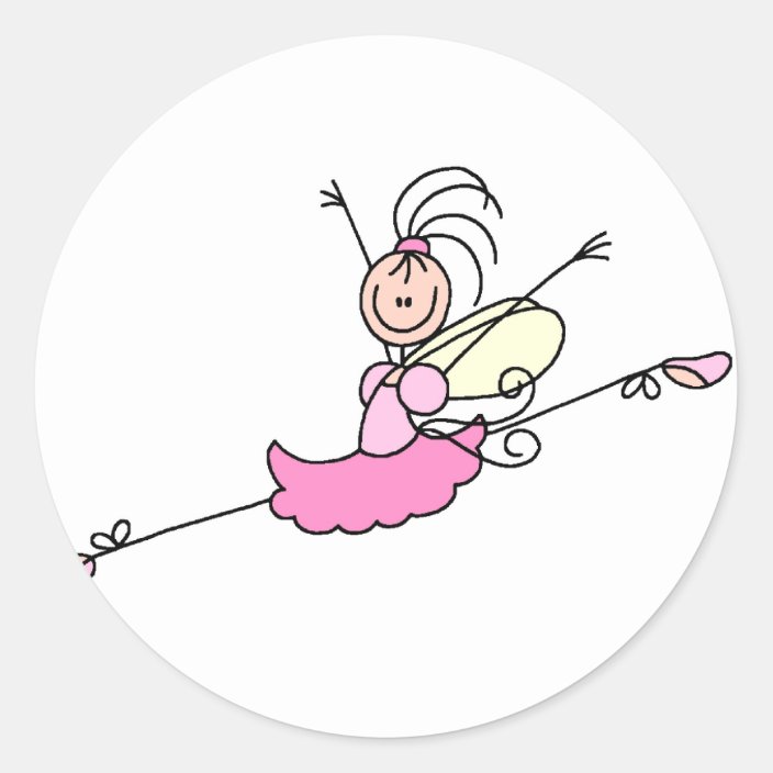 Ballerina Stick Figure Angel Sticker | Zazzle