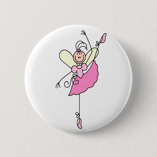 Ballerina Stick Figure Button (Front)