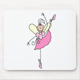 Ballerina Stick Figure Five Mousepad