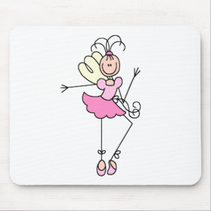 Ballerina Stick Figure Four Mousepad