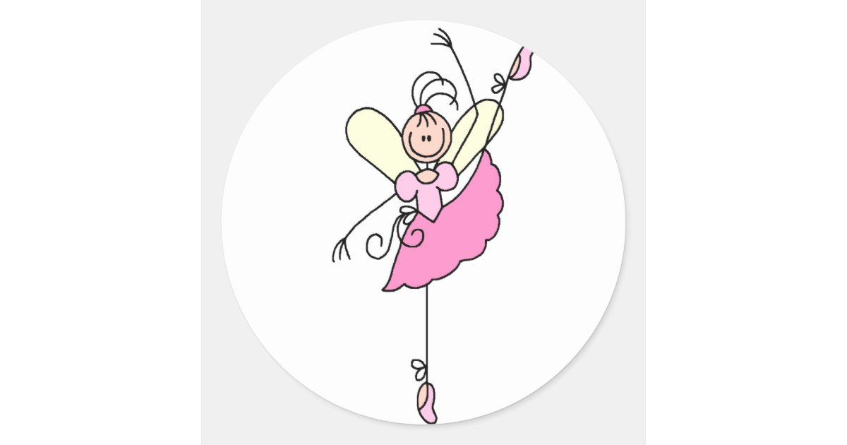 Ballerina Stick Figure Sticker | Zazzle