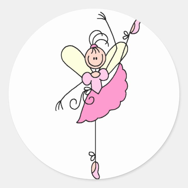 Ballerina Stick Figure Sticker (Front)