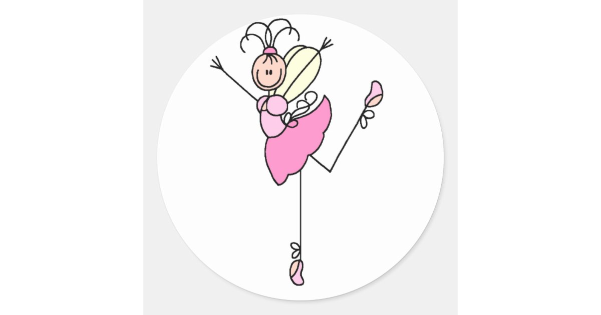 Ballerina Stick Figure Sticker | Zazzle