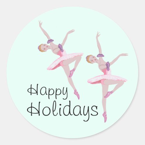 Ballerina Sugar Plum Fairy Nutcracker Christmas Classic Round Sticker