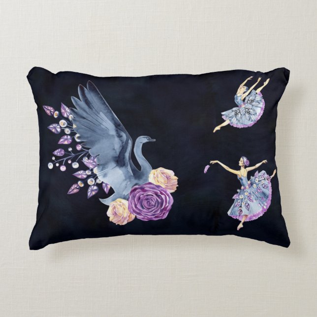 Ballerina Swan Dance Accent Pillow (Front)