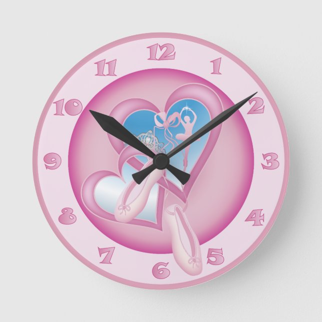 Ballerina Sweetheart Round Clock (Front)