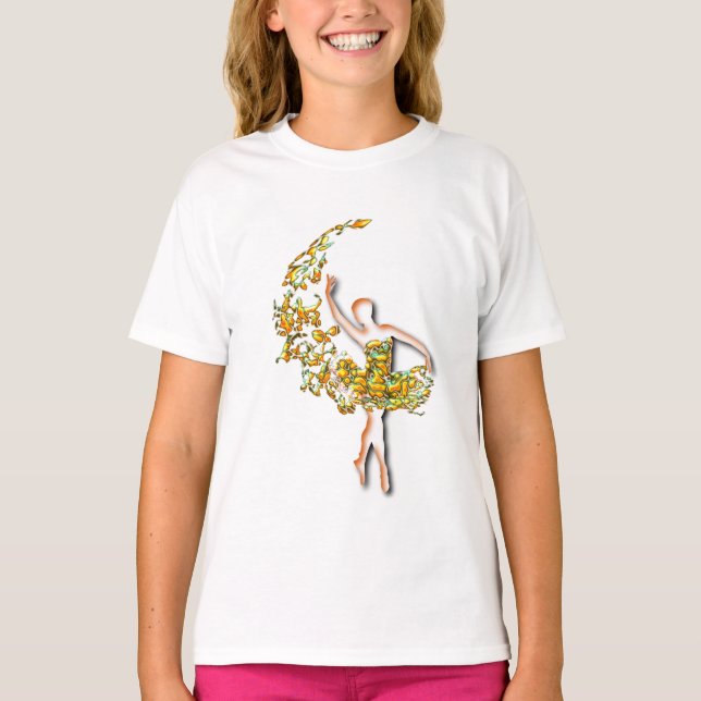 Ballerina T-Shirt - Fire Ballet Dancer Girl - Art (Front)