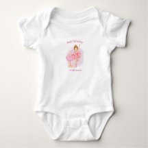 Ballerina, teddy bear and pink flowers baby bodysu