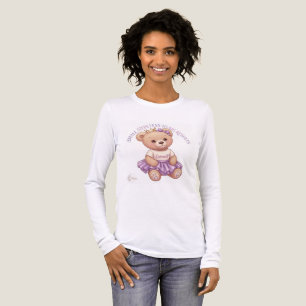 Ballerina Teddy Bear White Long Sleeve T-Shirt Tri-Blend Shirt