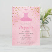 Ballerina themed birthday party invitation (Standing Front)