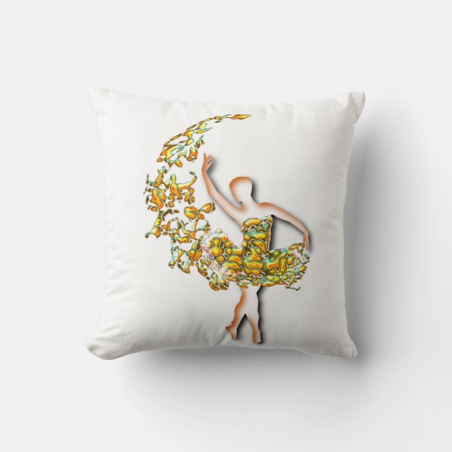 Ballerina Throw Pillow Ballet Dancer Woman (Front)